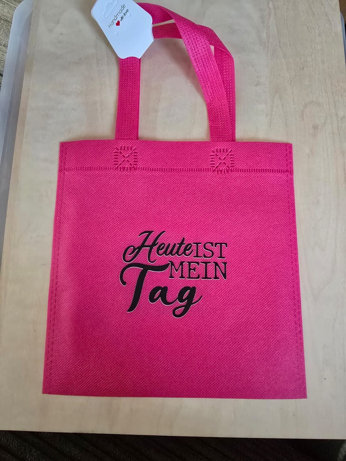 Stoffbeutel pink Heute ist mein Tag