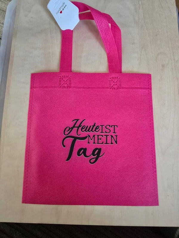 Stoffbeutel pink Heute ist mein Tag