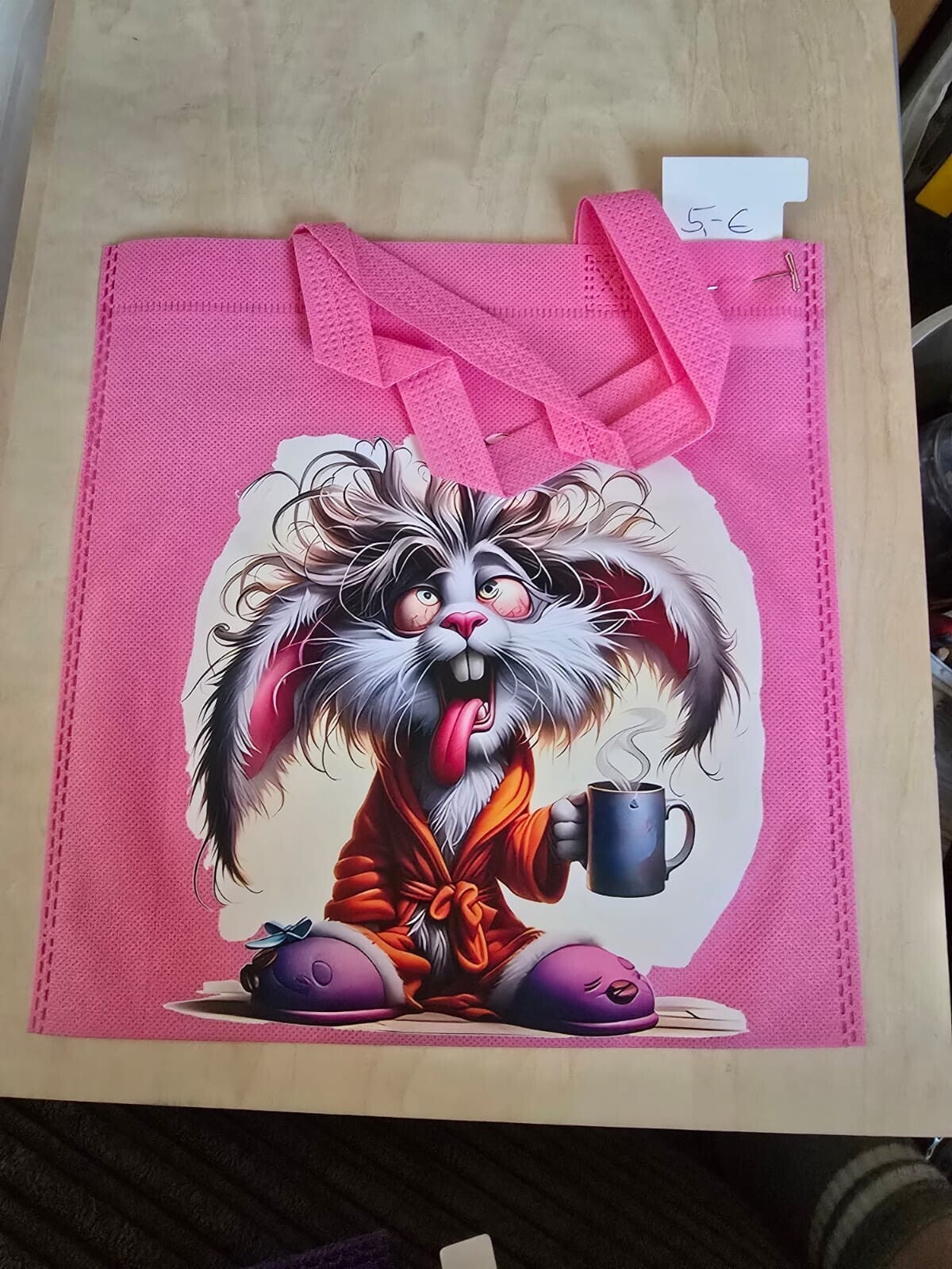 Stoffbeutel pink Hase
