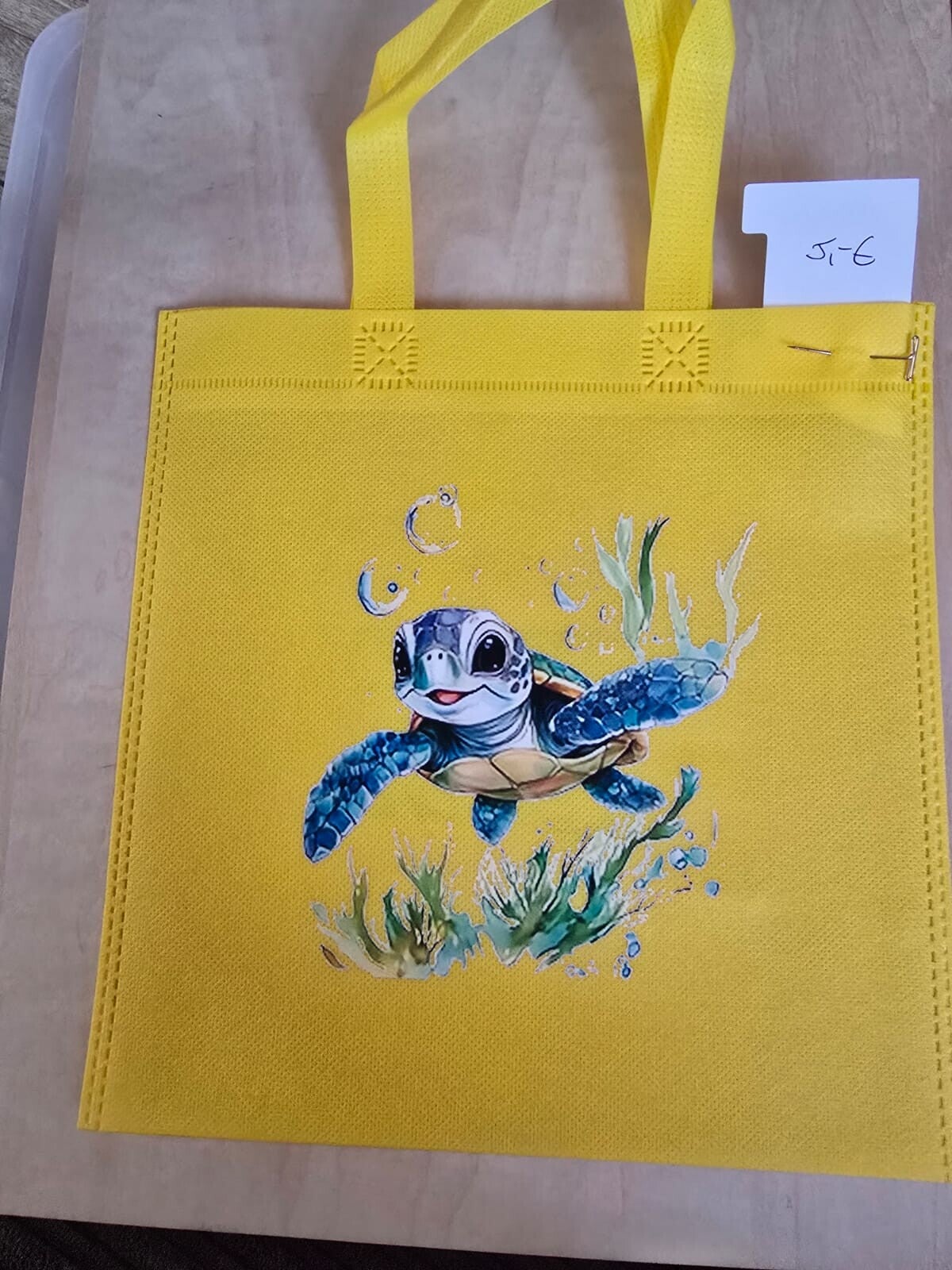 Stoffbeutel gelb Schildkröte