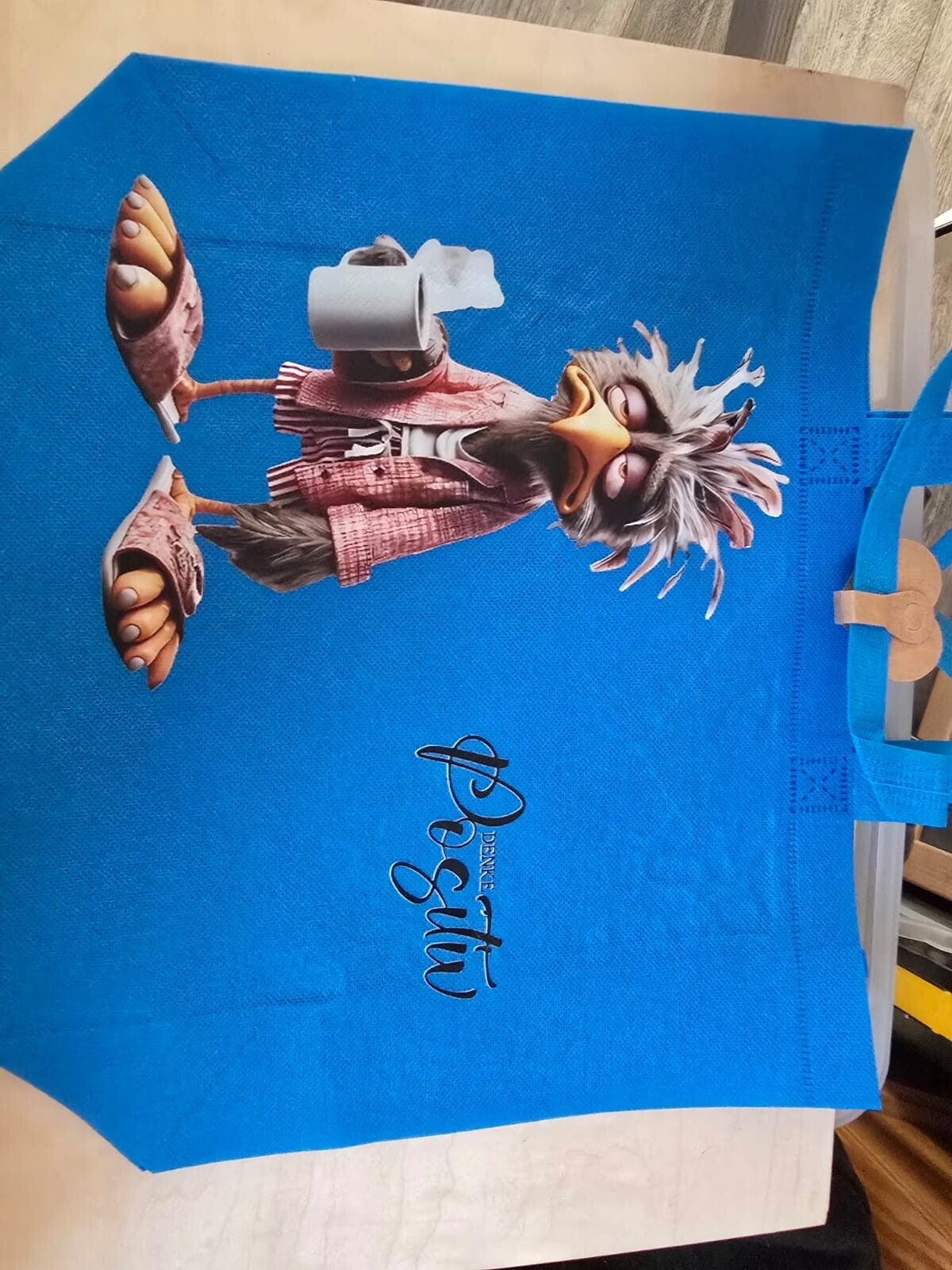 Stoffbeutel blau Vogel positiv