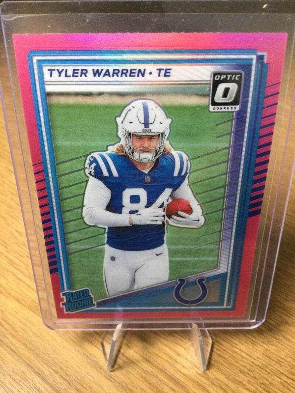 TYLER WARREN RC - 2025 PANINI DONRUSS - RATED ROOKIE OPTIC PREVIEW PINK PRIZM #337