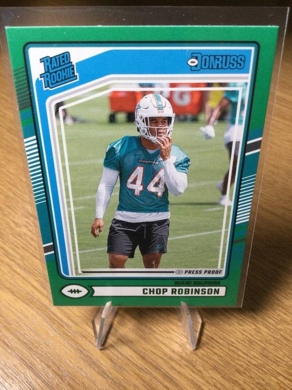 CHOP ROBINSON RC - 2024 PANINI DONRUSS - RATED ROOKIE PRESS PROOF GREEN PARALLEL #351