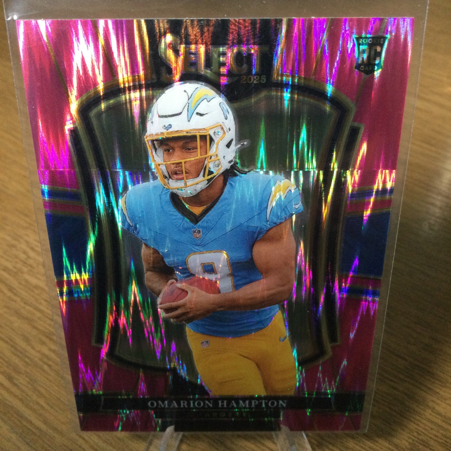 OMARION HAMPTON RC - 2025 PANINI SELECT - PREMIER LEVEL PINK SHOCK PRIZM #102