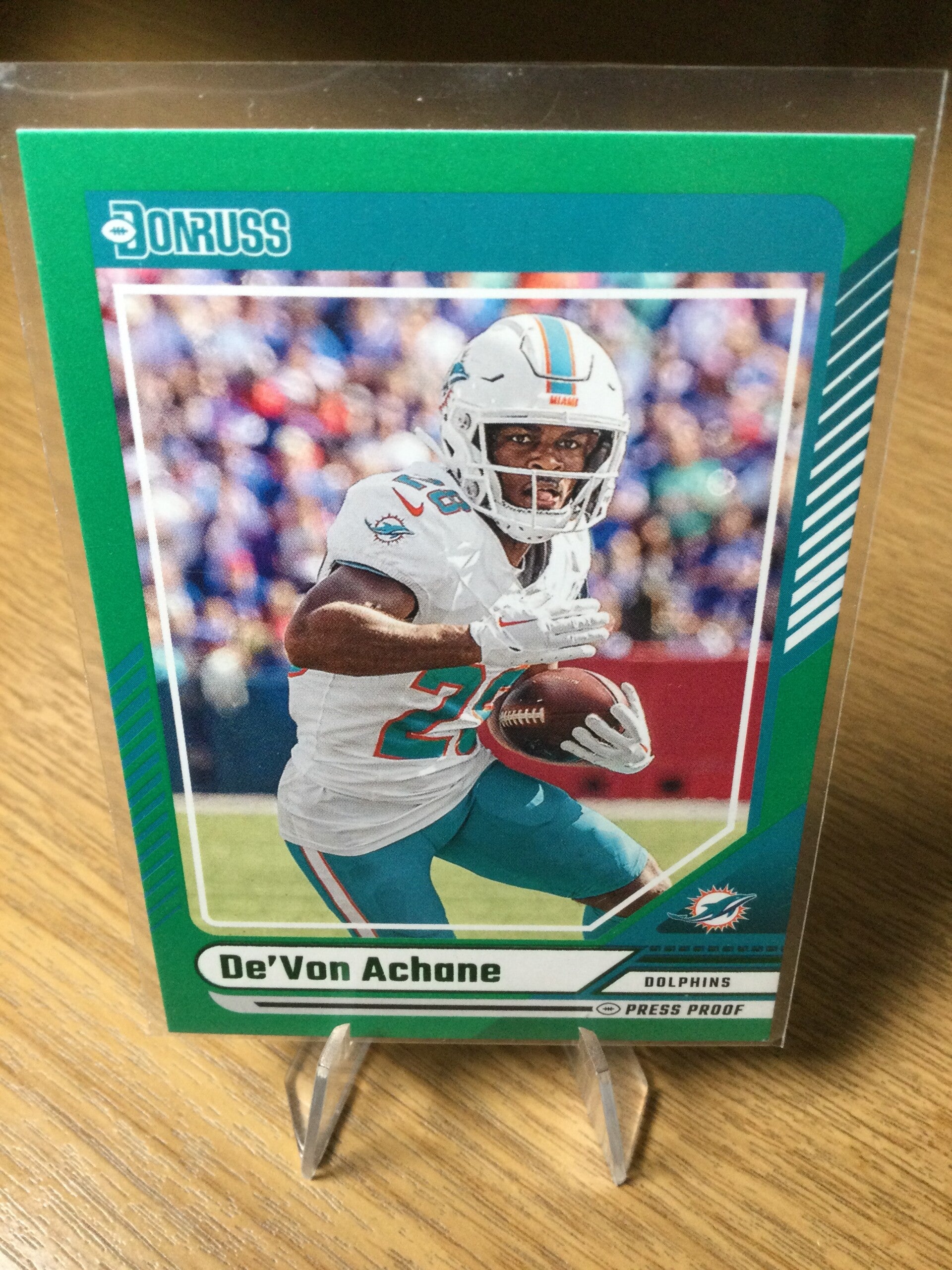De'VON ACHANE - 2024 PANINI DONRUSS - PRESS PROOF GREEN PARALLEL #236