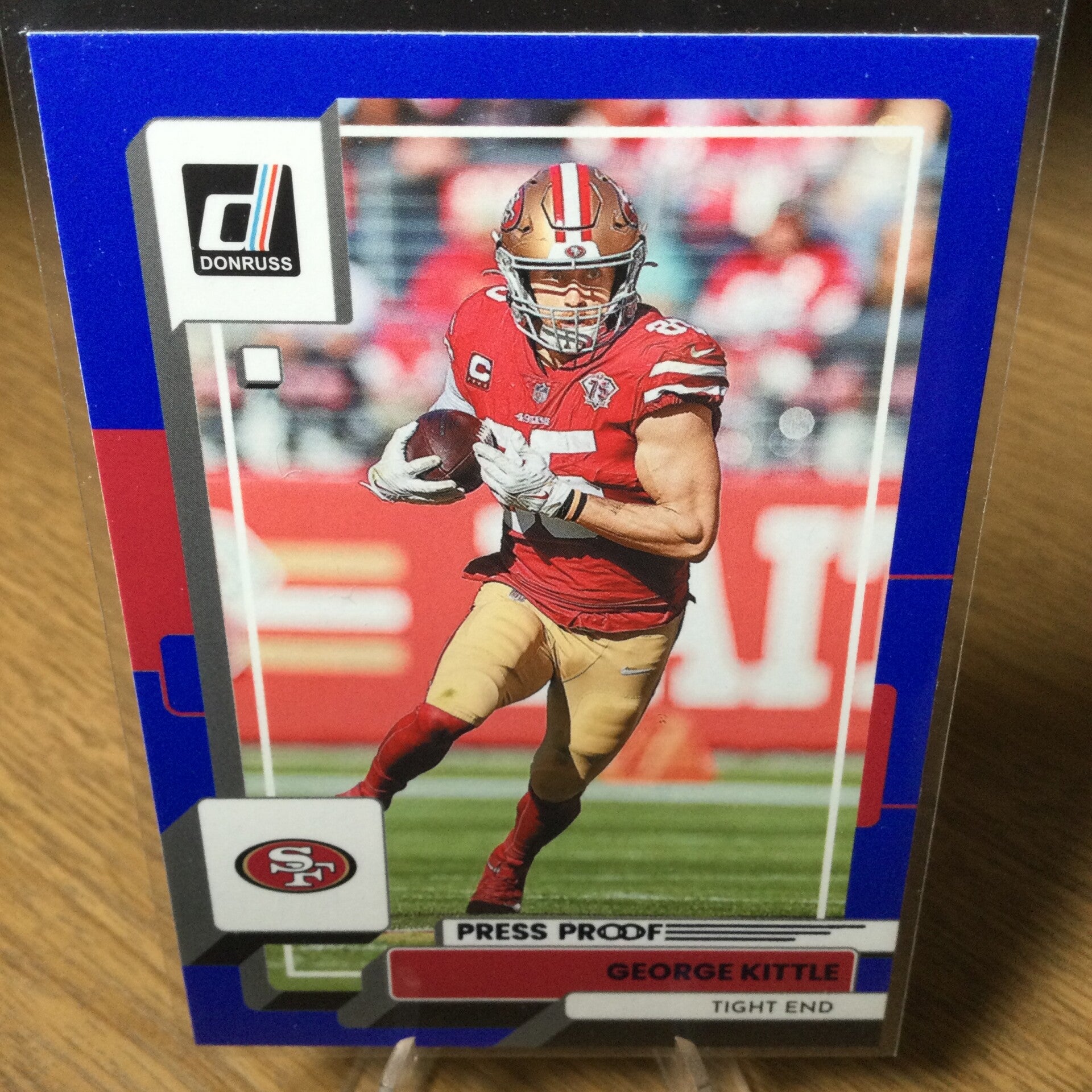 GEORGE KITTLE - 2022 PANINI DONRUSS - PRESS PROOF BLUE PARALLEL #24 - SAN FRANCISCO 49ERS