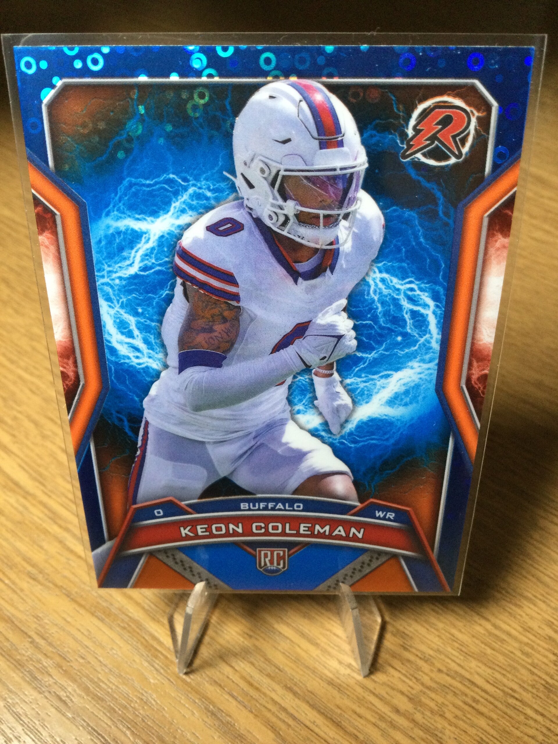 KEON COLEMAN RC - 2025 TOPPS RESURGENCE - BLUE & ORANGE SPARK PARALLEL #111
