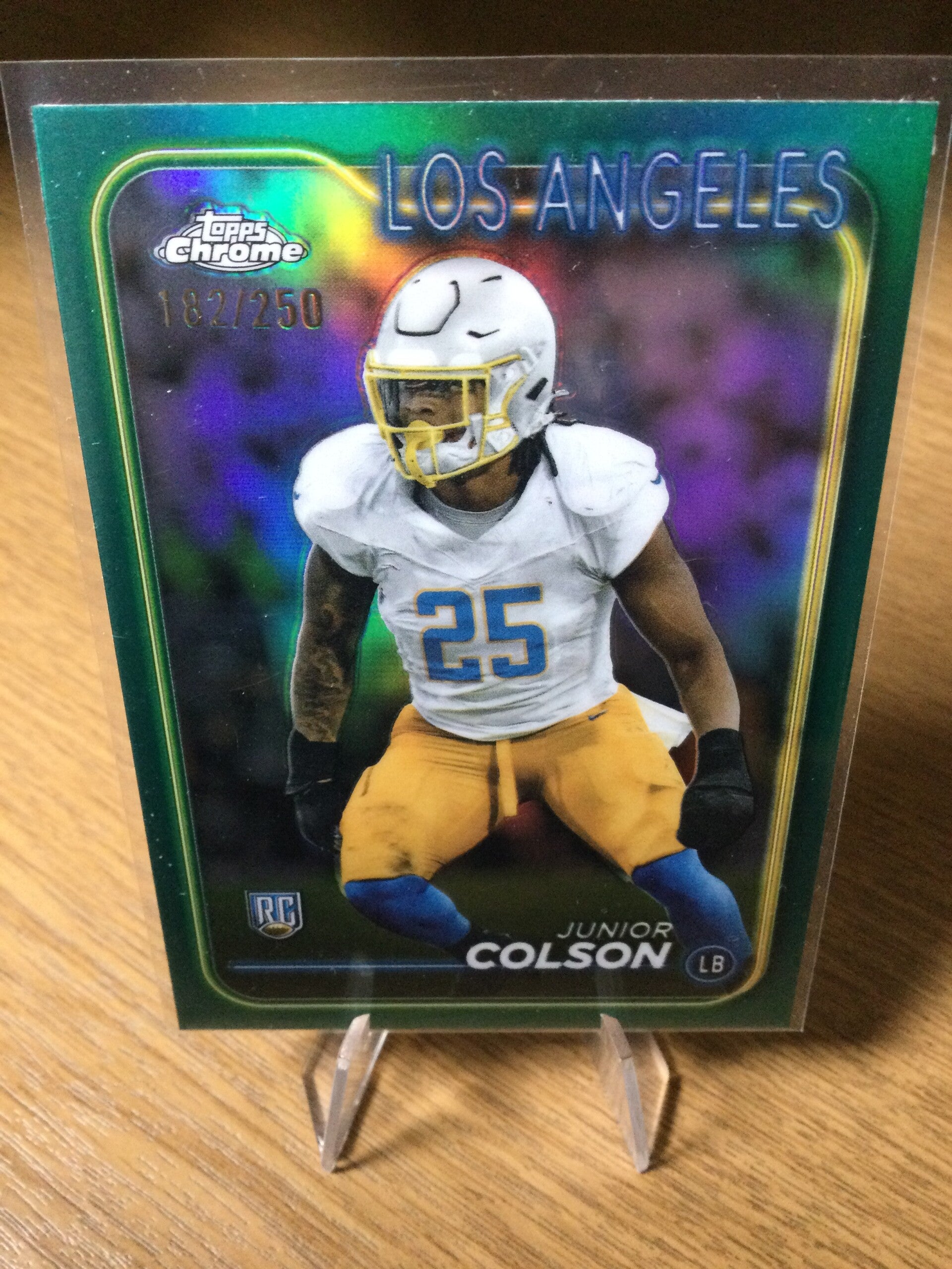 JUNIOR COLSON RC - 2024 TOPPS CHROME - TEAL REFRACTOR /250 #291
