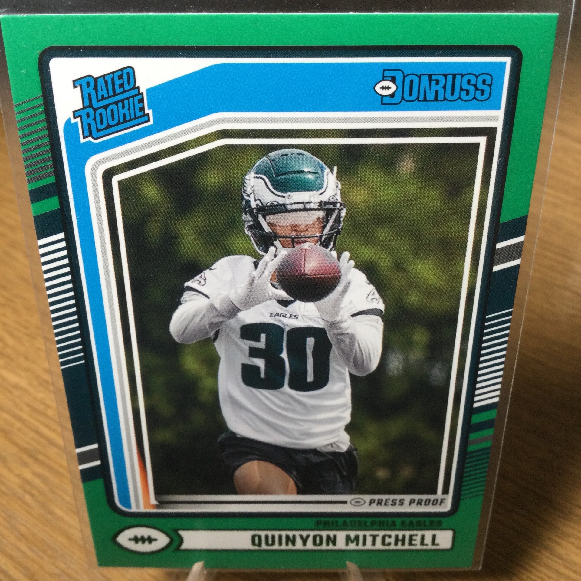 QUINYON MITCHELL RC - 2024 PANINI DONRUSS - PRESS PROOF GREEN PARALLEL #361