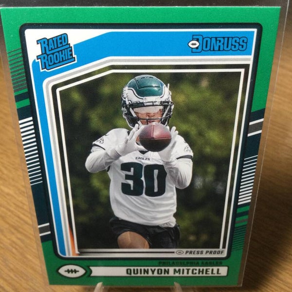 QUINYON MITCHELL RC - 2024 PANINI DONRUSS - PRESS PROOF GREEN PARALLEL #361