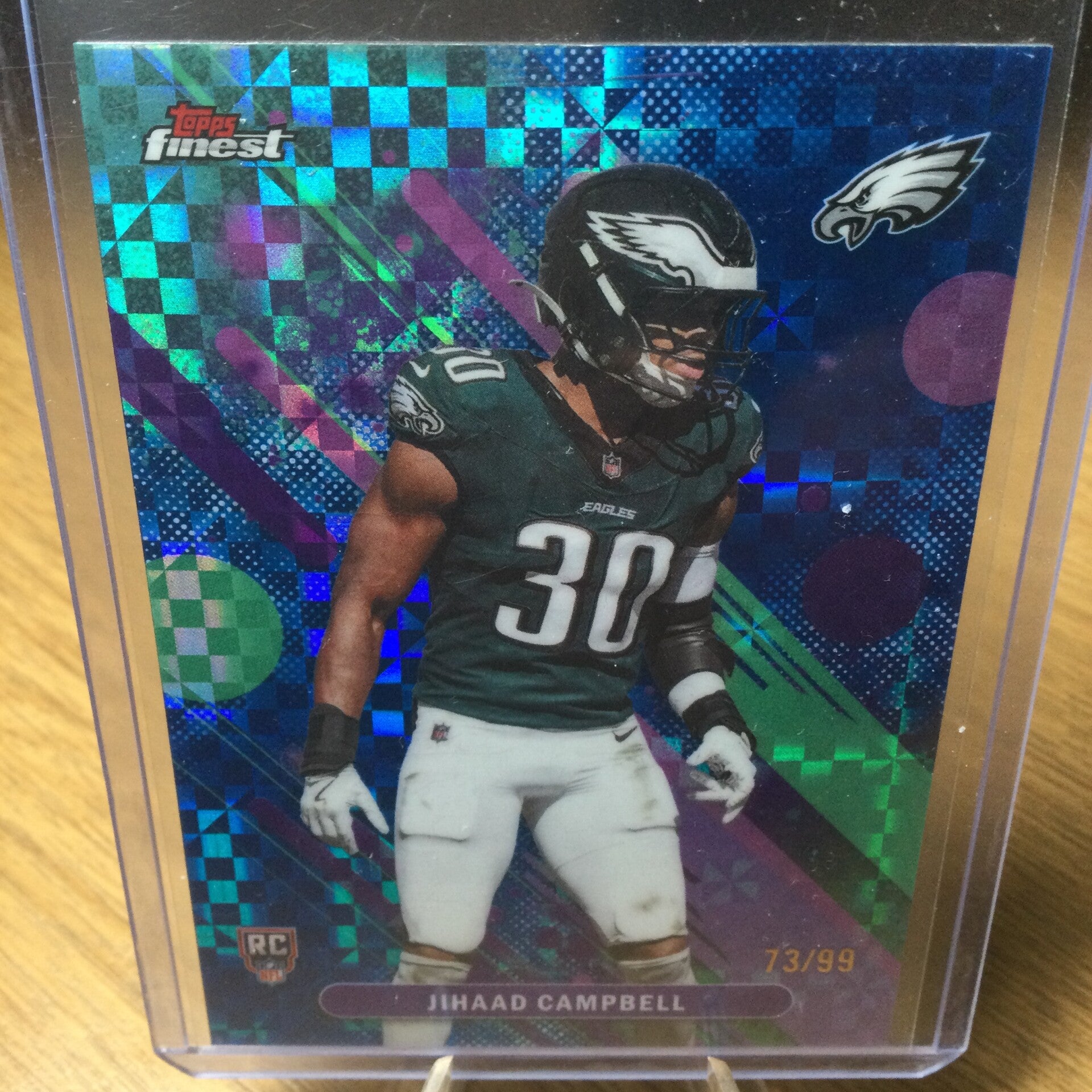 JIHAAD CAMPBELL RC - 2025 TOPPS FINEST - COMMON BLUE X-FRACTOR /99 #42 - PHILADELPHIA EAGLES