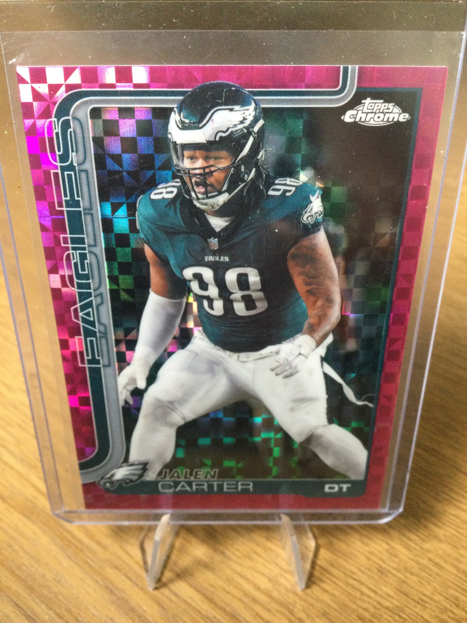 JALEN CARTER - 2025 TOPPS CHROME - PINK X-FRACTOR #250