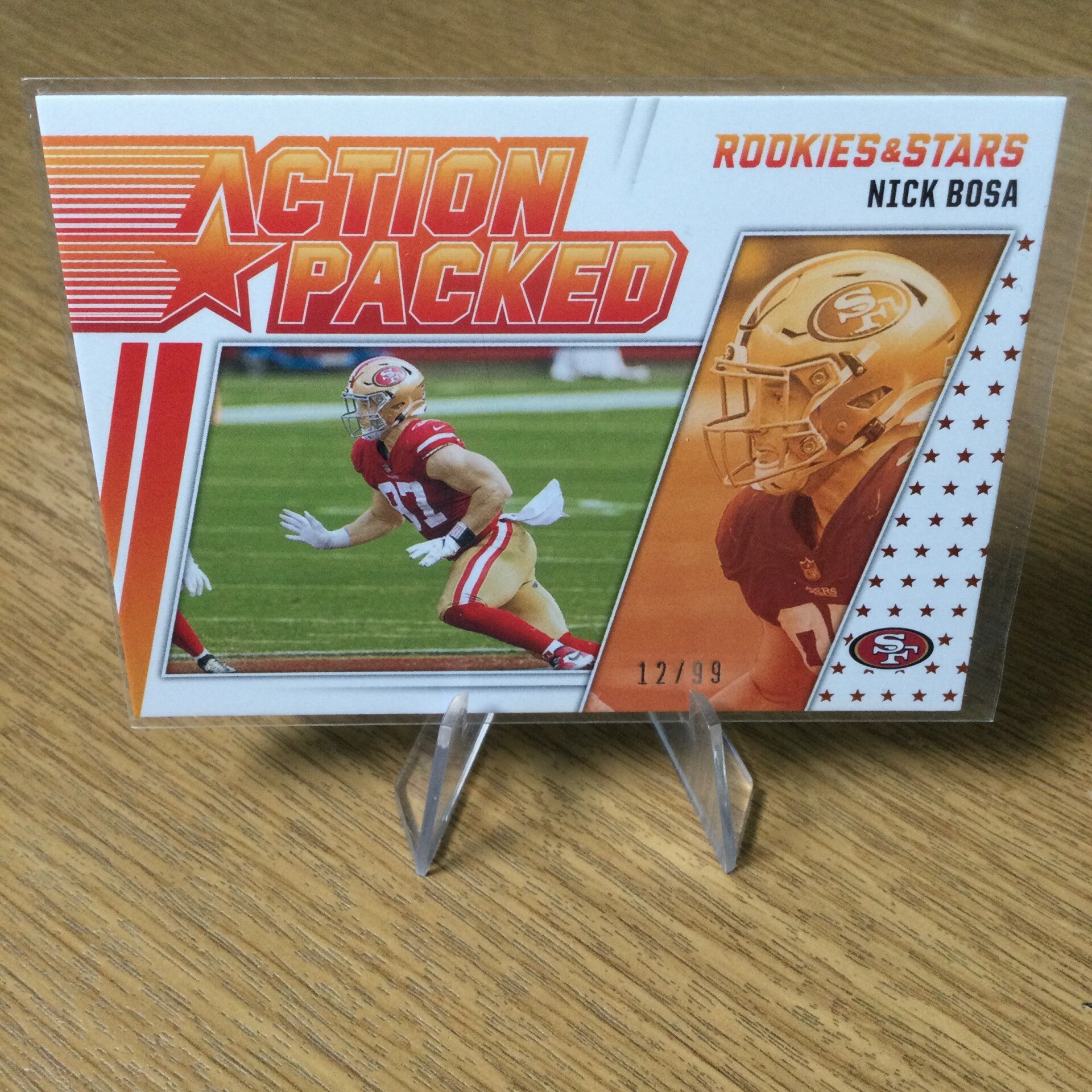 NICK BOSA - 2021 PANINI ROOKIES & STARS - ACTION PACKED ORANGE PARALLEL /99