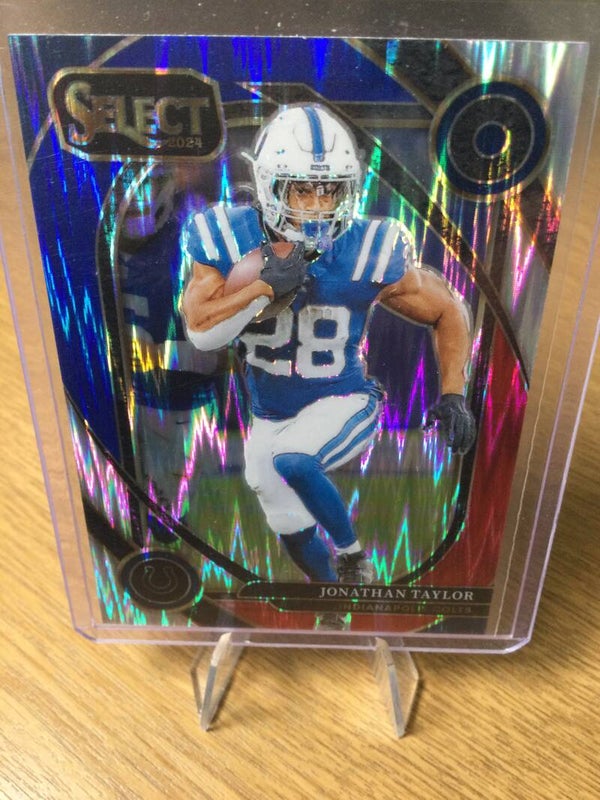 JONATHAN TAYLOR - 2024 PANINI SELECT - CLUB LEVEL RED & BLUE SHOCK PRIZM #271