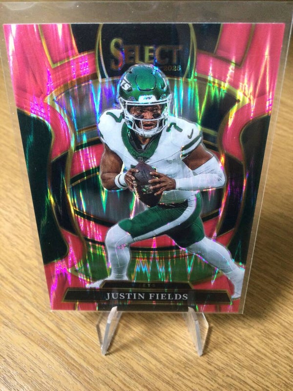 JUSTIN FIELDS - 2025 PANINI SELECT - CONCOURSE LEVEL PINK SHOCK PRIZM #75