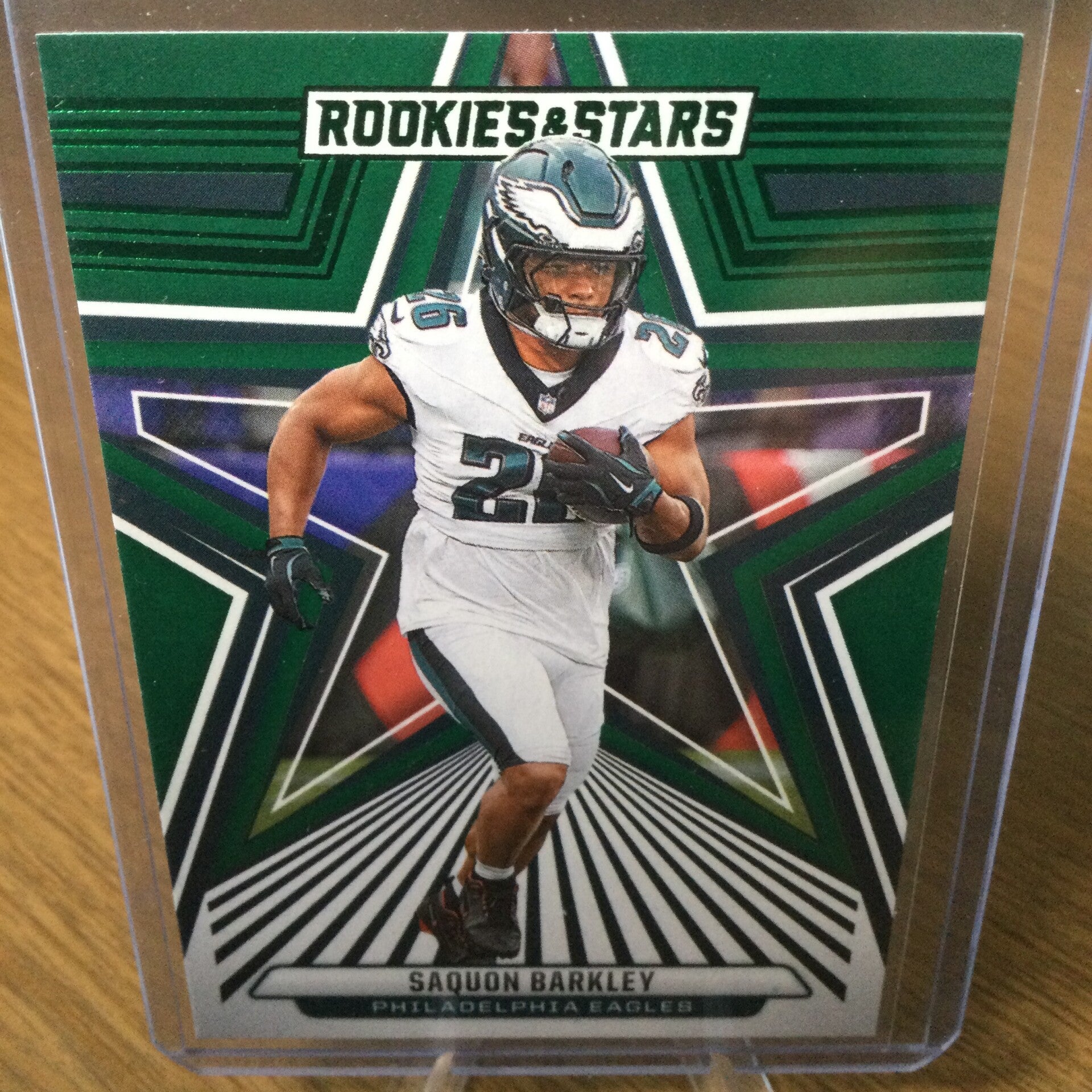 SAQUON BARKLEY - 2024 PANINI ROOKIES & STARS - GREEN PARALLEL #77
