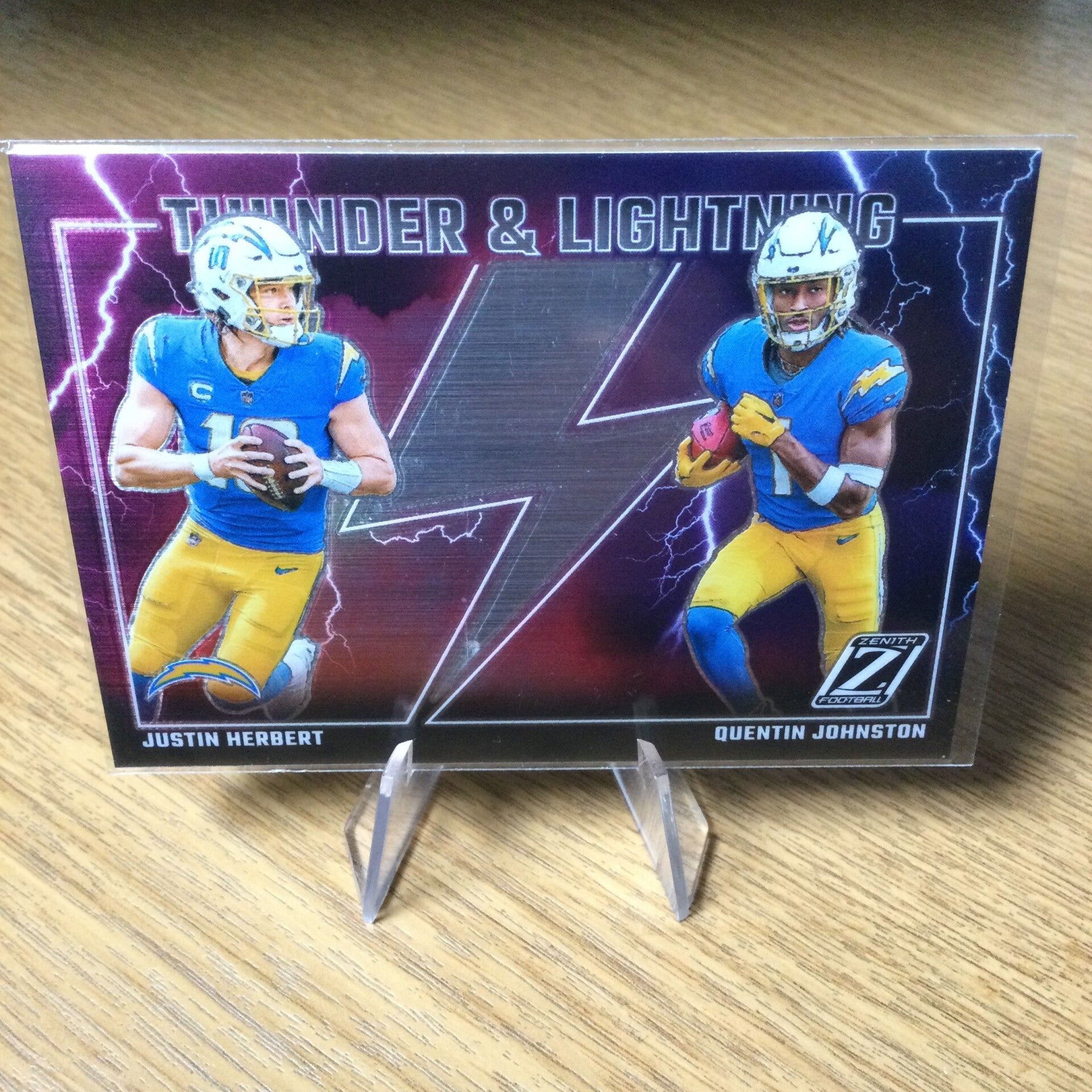 JUSTIN HERBERT / QUENTIN JOHNSTON - 2023 PANINI ZENITH - THUNDER & LIGHTNING #14