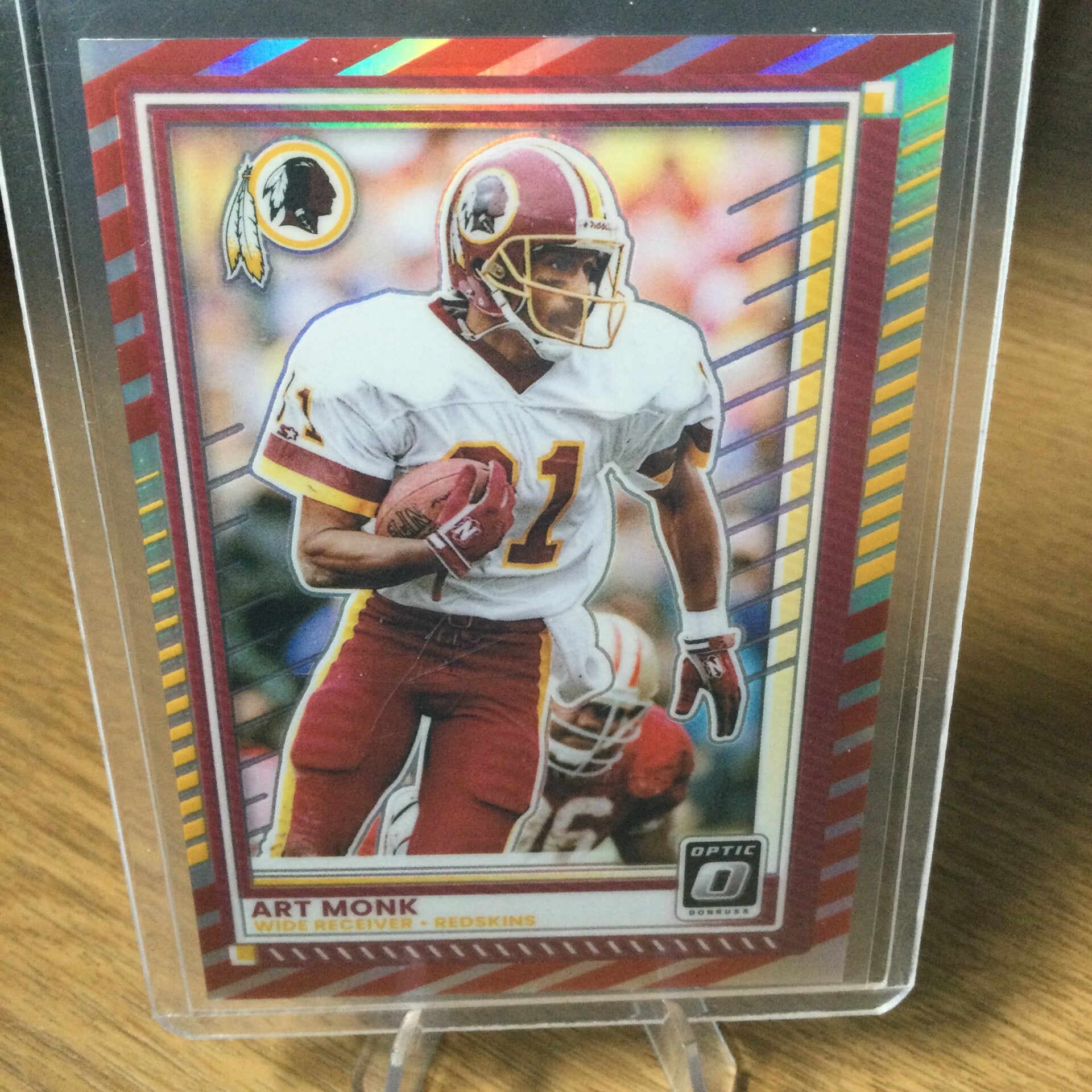 ART MONK - 2025 PANINI DONRUSS OPTIC - RED STRIPES HOLO PRIZM #122 - WASHINGTON REDSKINS