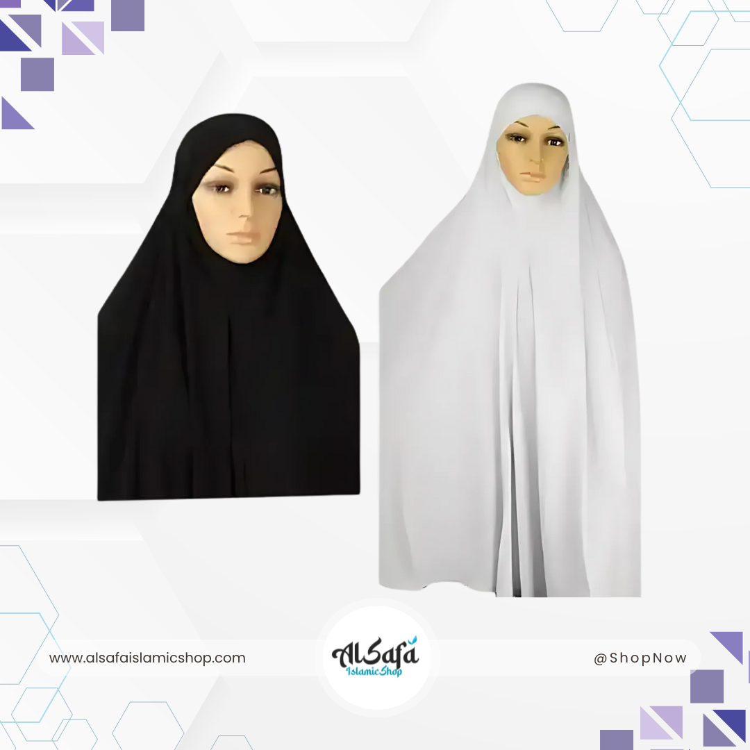 Ladies Long Scarf Hijab Jilbab – Large Overhead Khimar | Prayer & Ihram Wear