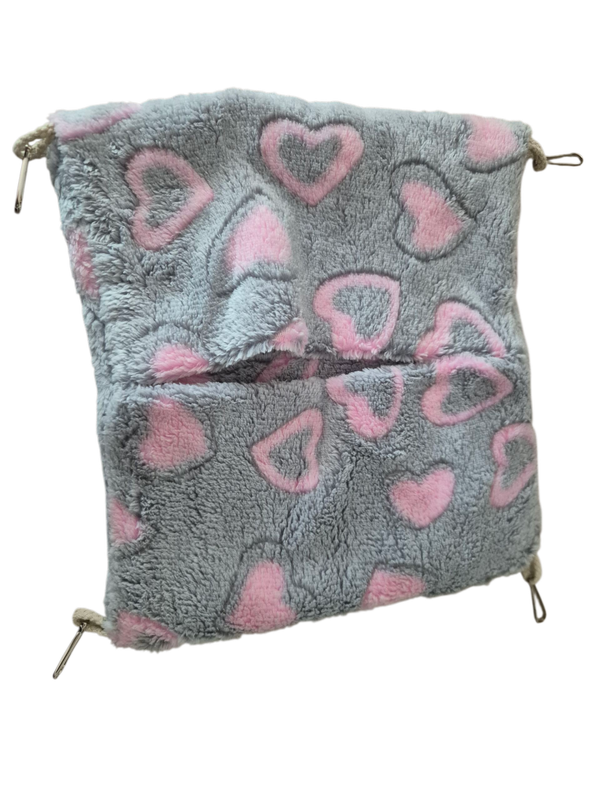 Inkruiphangmat fleece - hartjes