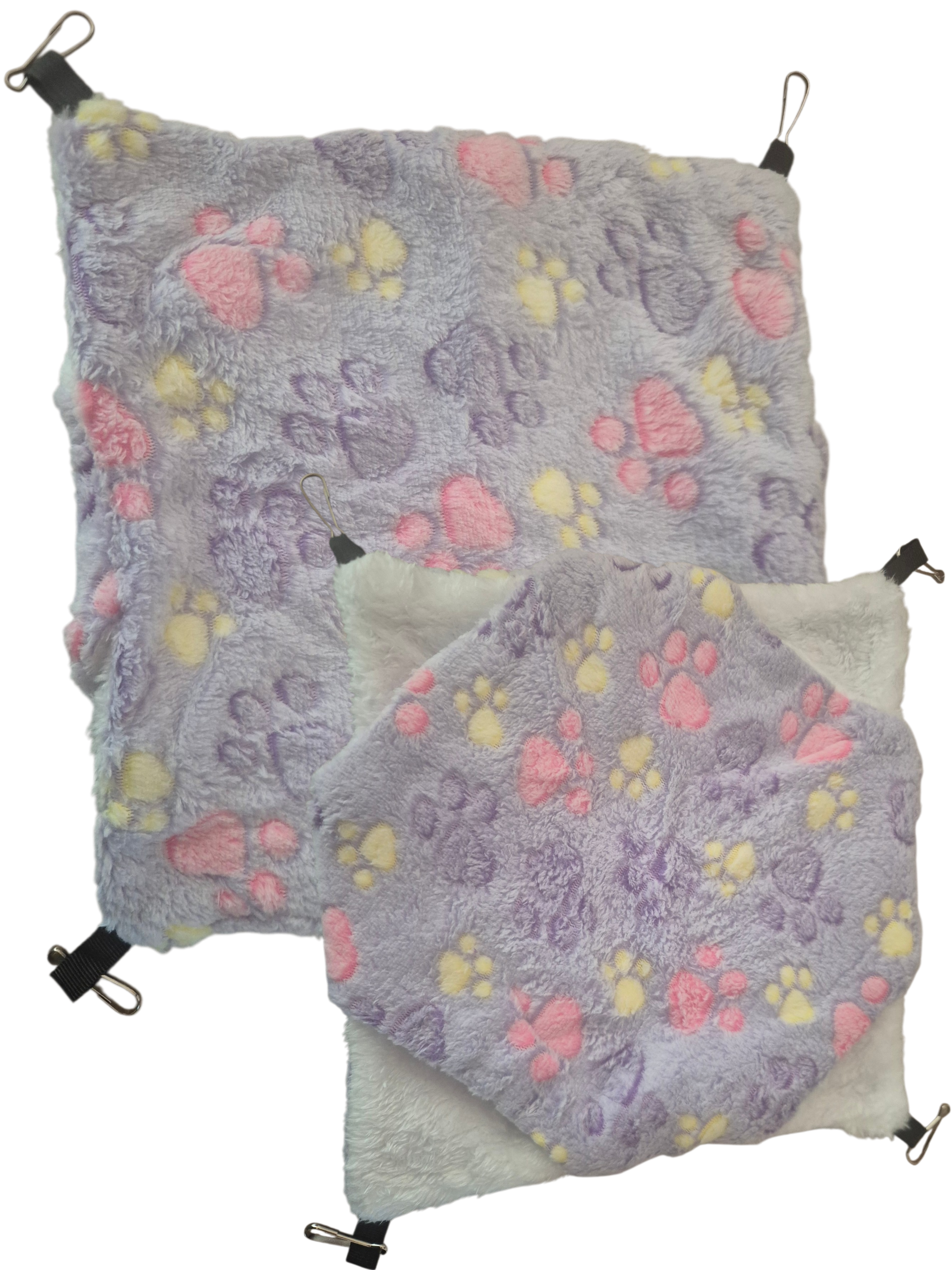 Dubbeldekker fleece - Pootjes - 29x29cm