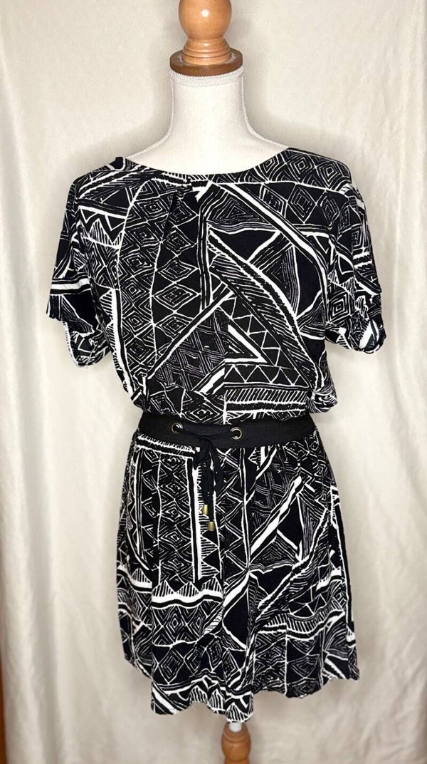 Robe  tunique noire et blanc