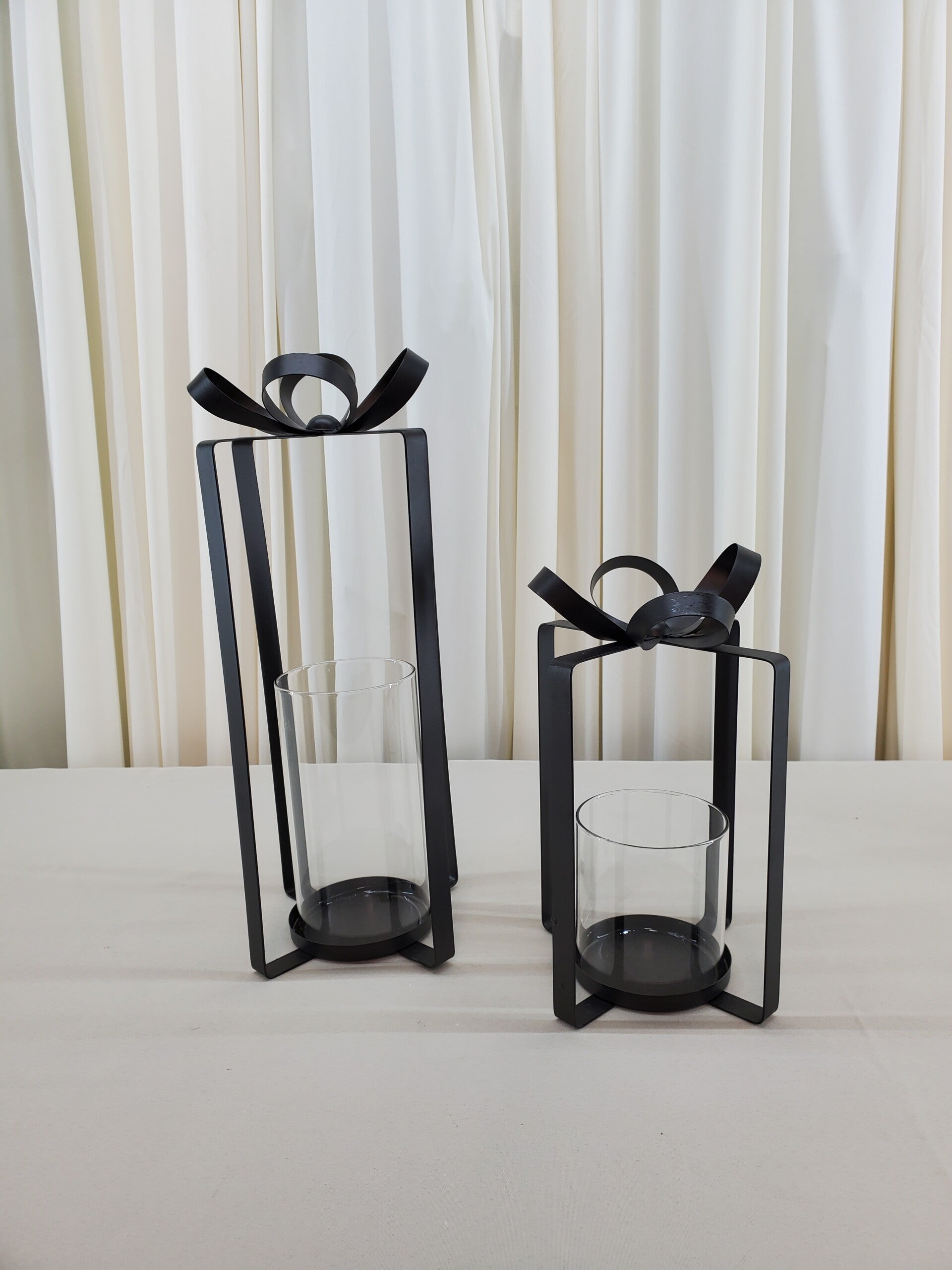 Black Bow Lantern Set (Qty 1)