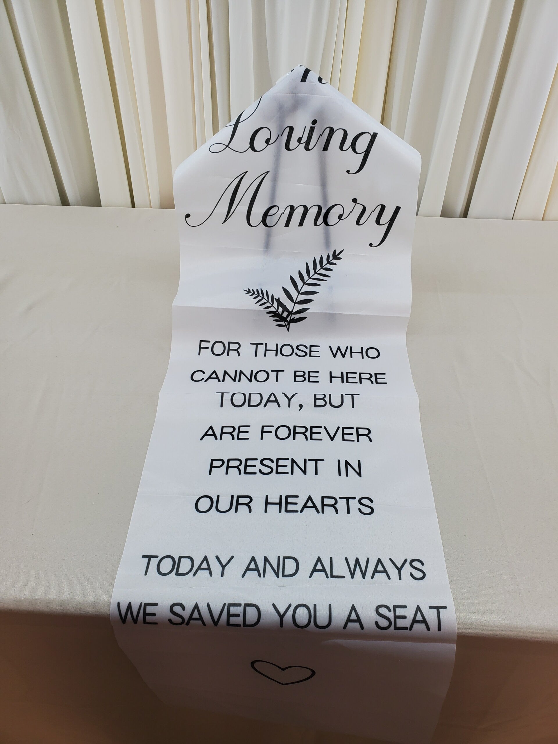 "IN LOVING MEMORY" Chair Sash (Qty 7)