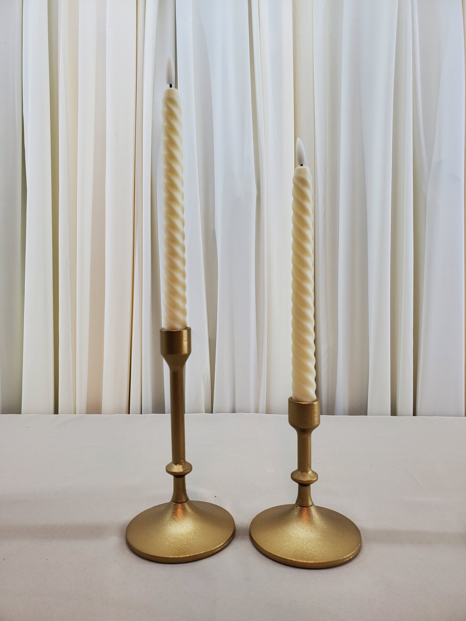Short Gold Taper Candle Holders (Qty 8)