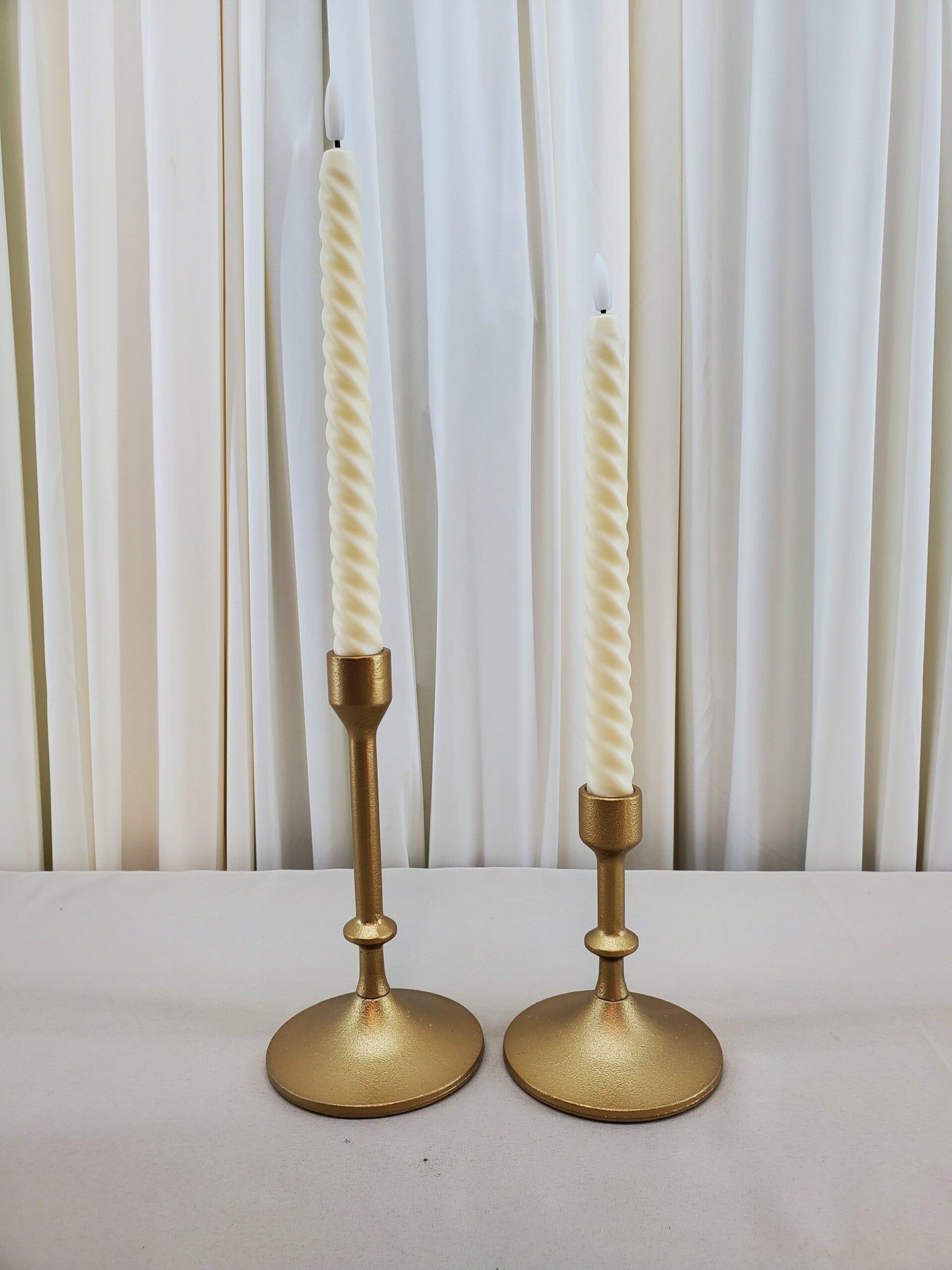 Tall Gold Taper Candle Holders (Qty 8)