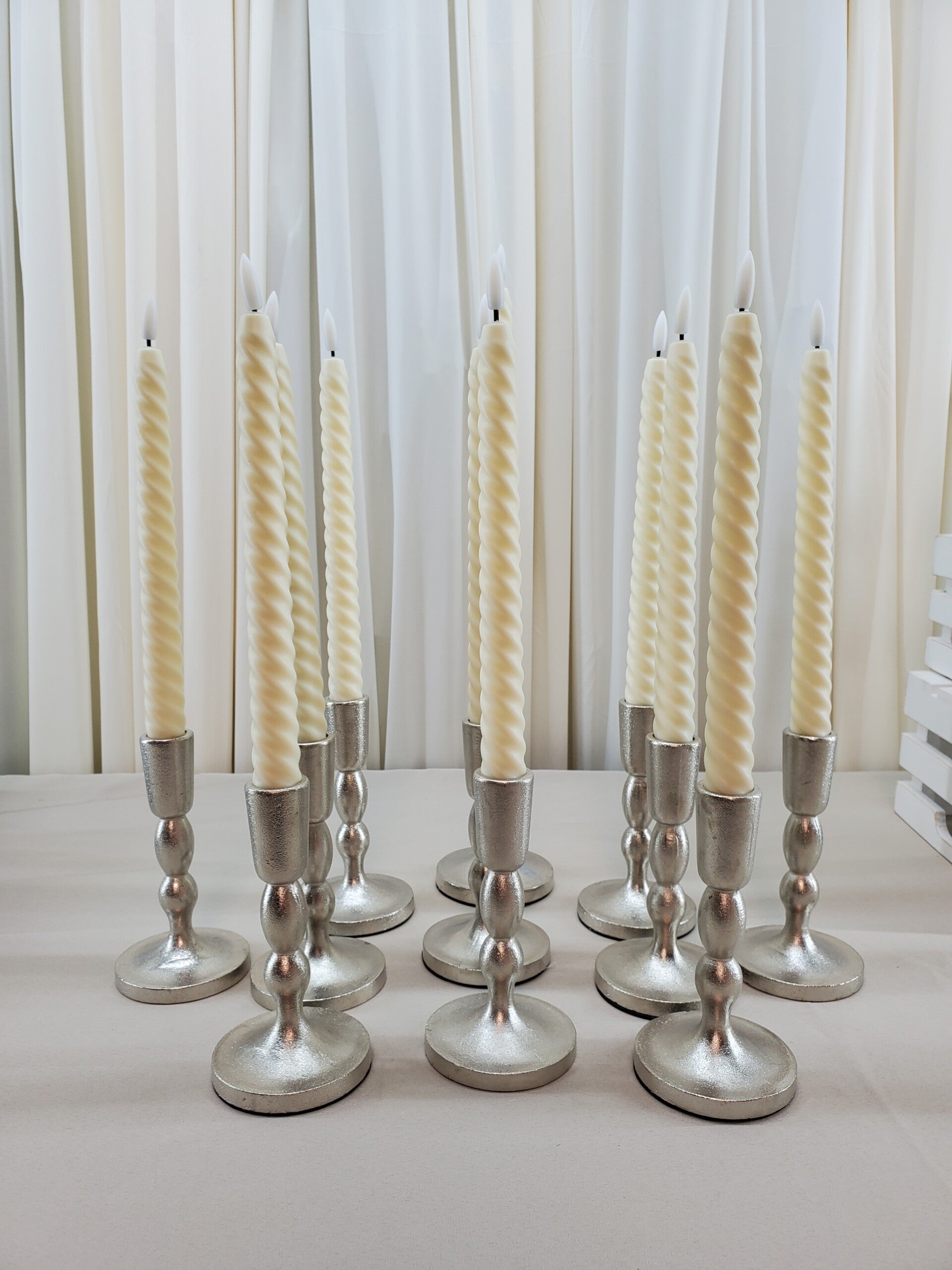 Silver Taper Candle Holder (Qty 9)