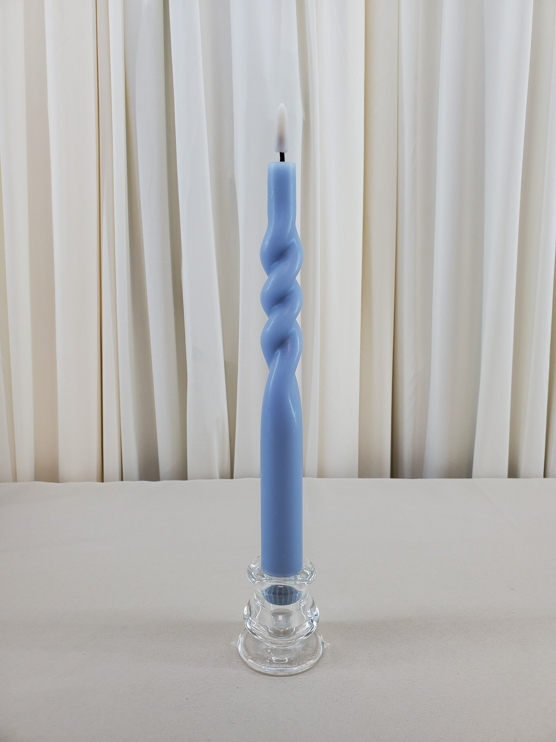 Flameless Real Wax Blue Taper Candles (Qty 20)