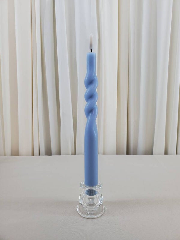 Flameless Real Wax Blue Taper Candles (Qty 20)