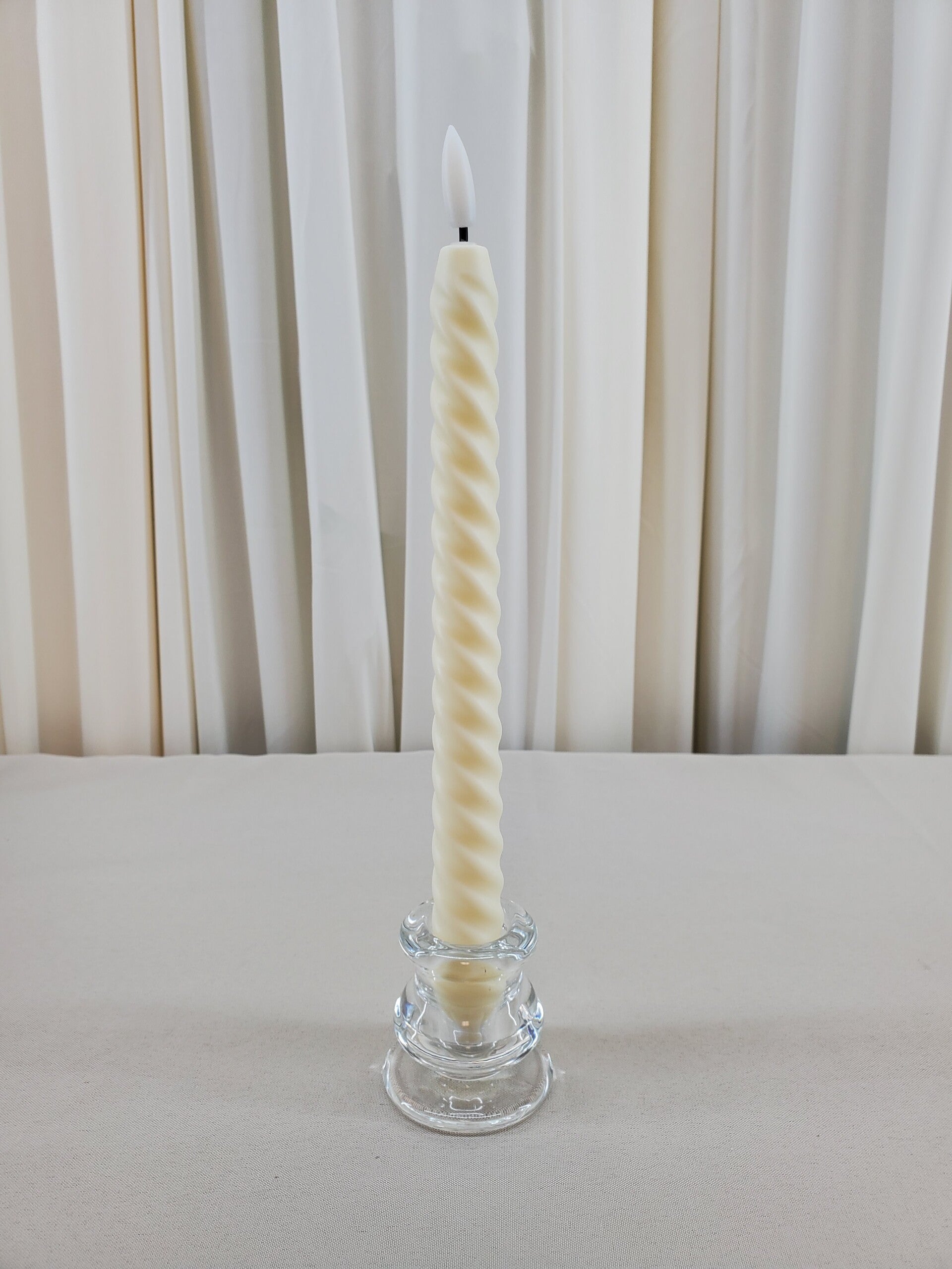 Flameless Swirl Taper Candles (Qty 24)
