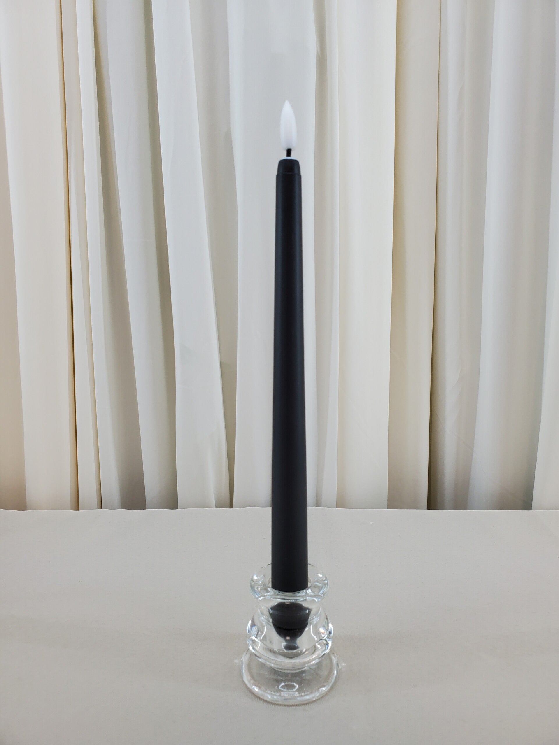 Flameless Black Taper Candles (Qty 12)