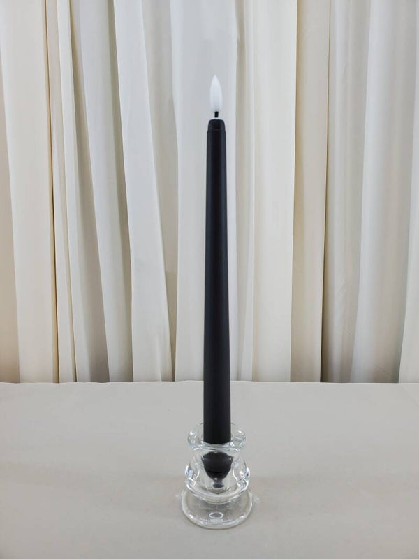 Flameless Black Taper Candles (Qty 12)