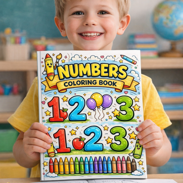 Number Coloring Book (1–10) for Kids | Printable Learning Activity Pages | PDF & PNG Digital Download