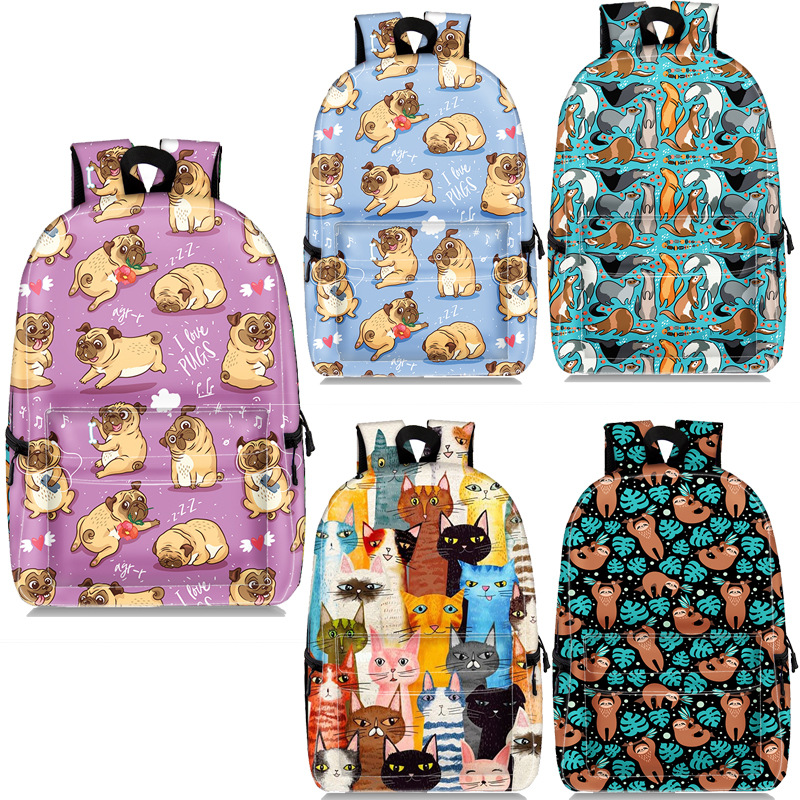Cartoon Animal Print Large Capacity Backpack | Waterproof Student Schoolbag | Air Cushion Straps | 20-35L for Boys and Girls