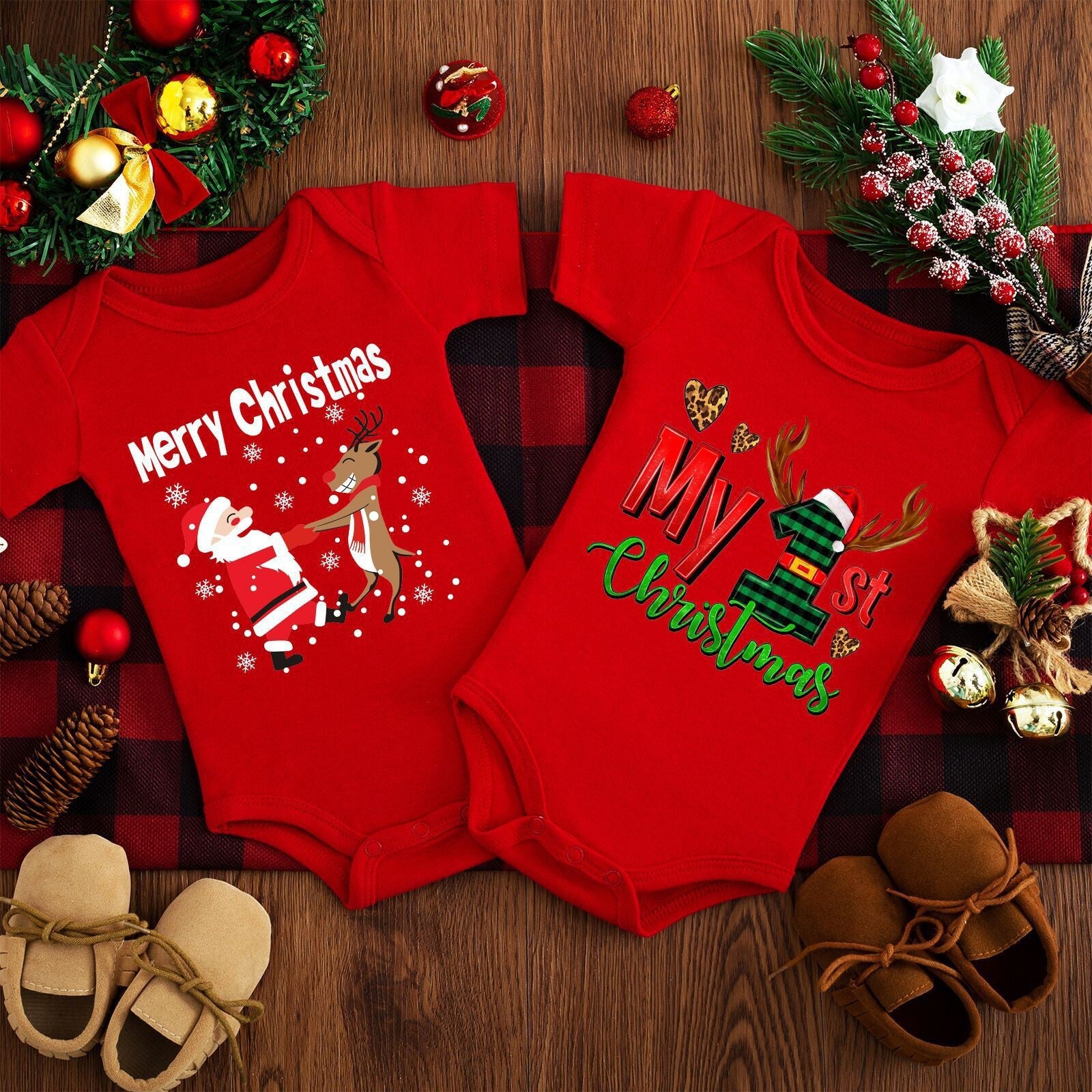 Merry Christmas Baby Romper | Cute Holiday Jumpsuit for Newborns & Infants
