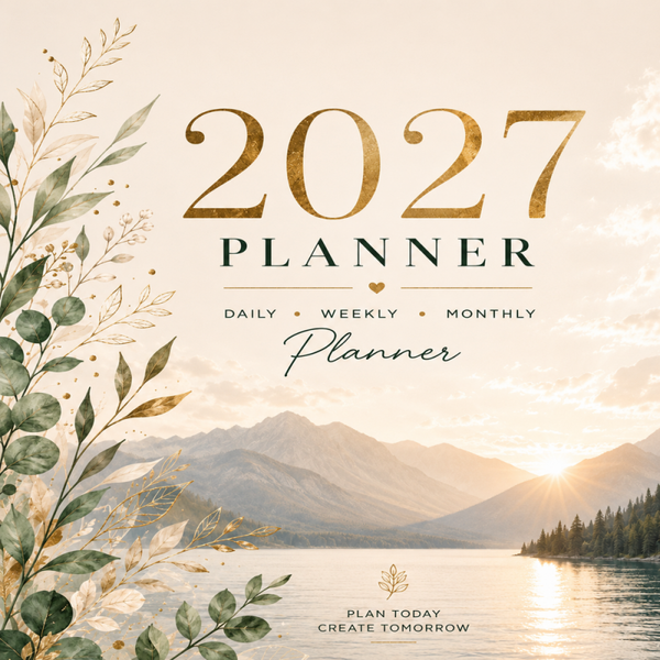 2027 Daily Weekly Monthly Planner Printable | 8.5 x 11 PDF, PNG & JPG Digital Download | Goal, Habit, Income & Productivity Tracker