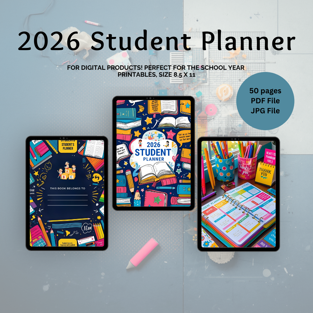 2026 Digital Student Planner | All-in-One Academic Planner for a Successful School Year