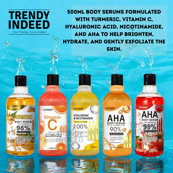 Dr. Meinaier Advanced AHA Face & Body Serum – 500ml | Brightening & Hydrating Formula with Turmeric & Vitamin C