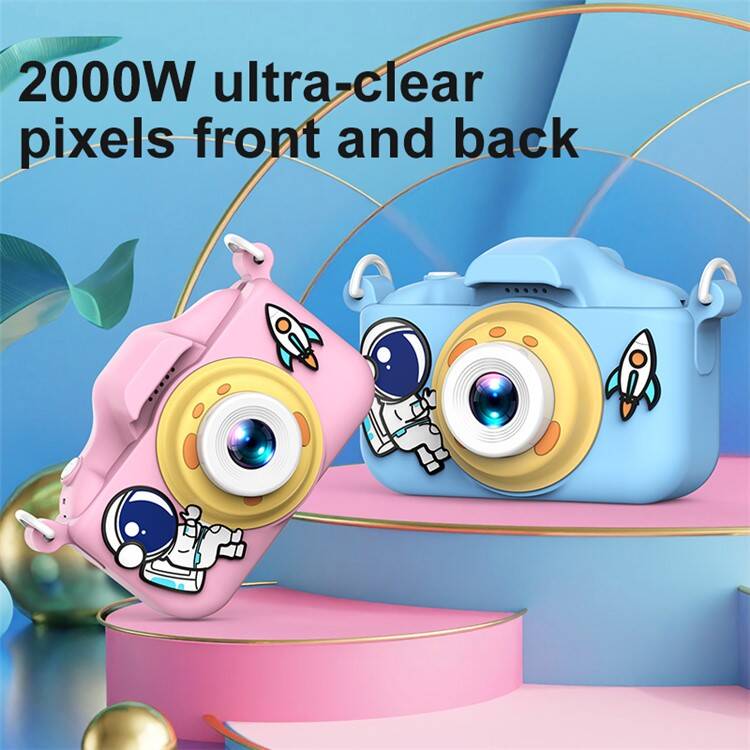 Spaceman-Themed X200 Dual-Lens Mini Educational Camera for Kids - High-Definition Video Toy for Boys and Girls