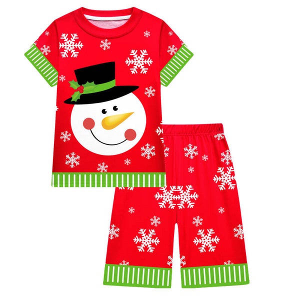 Children's Christmas Outfit – Festive Short Sleeve Top & Shorts Set