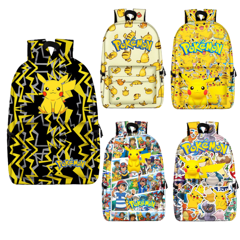 Inspired Pokémon Backpack for Kids – Primary School Bag with Fun Cartoon Design