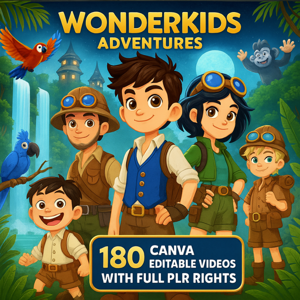 180 Editable Kids Animation Templates | Create & Resell Engaging Video Stories with Full PLR + MRR Access