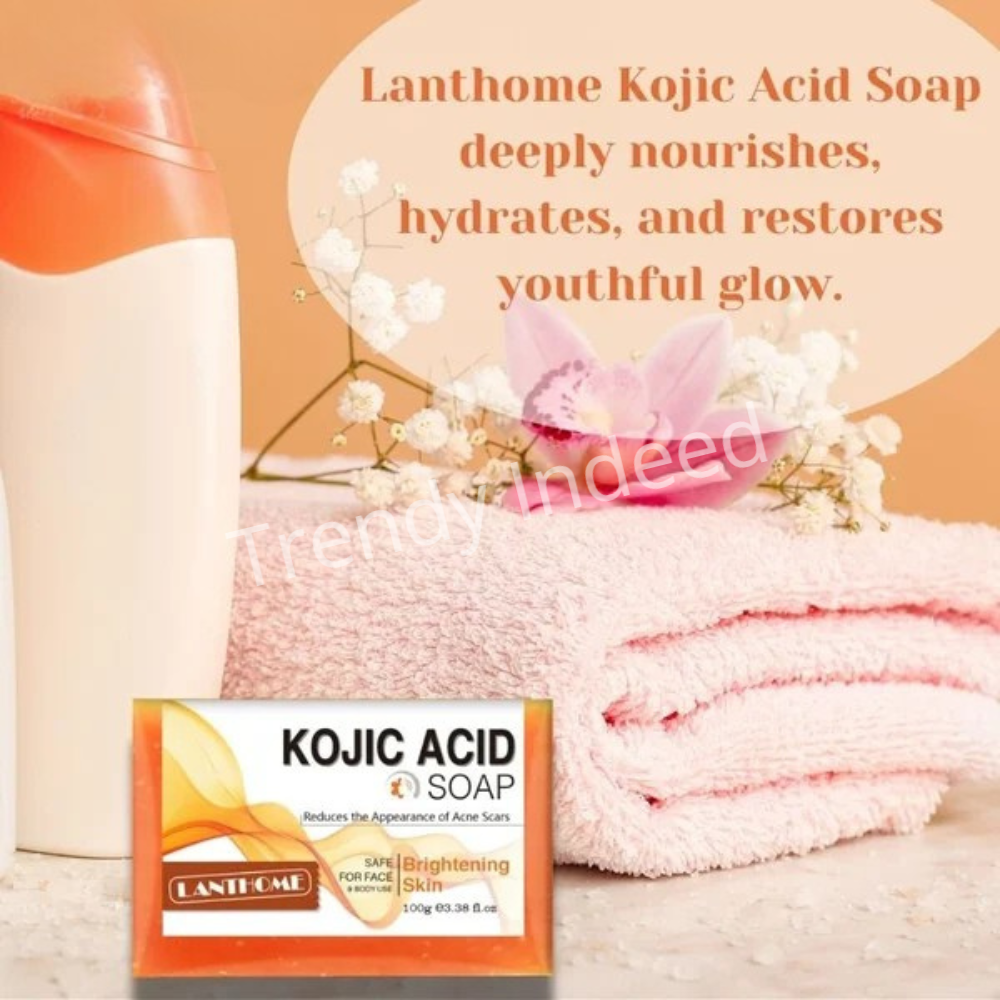 Lanthome Kojic Acid Soap - Cleansing & Moisturizing Soap, Fades Acne Marks 100g