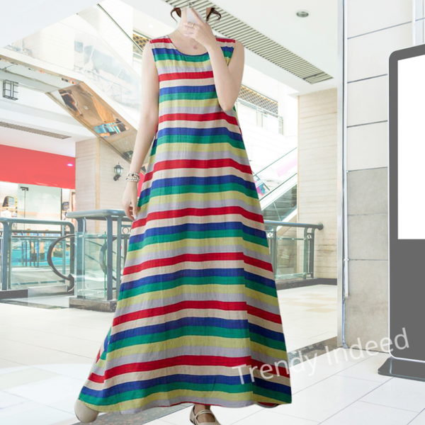 Summer Breeze| Women's  Sleeveless Hemp Dress for a Stylish Beach Getaway!