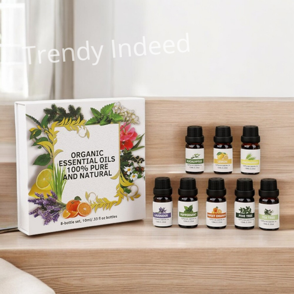 Essential Oil Set 10ML (8 Bottles) - 100% Pure Essential Oils: Eucalyptus, Lavender, Sweet Orange, Pine Tree, Peppermint, Tea Tree, Lemongrass & Lemon | Aromatherapy Bliss for Mind & Body