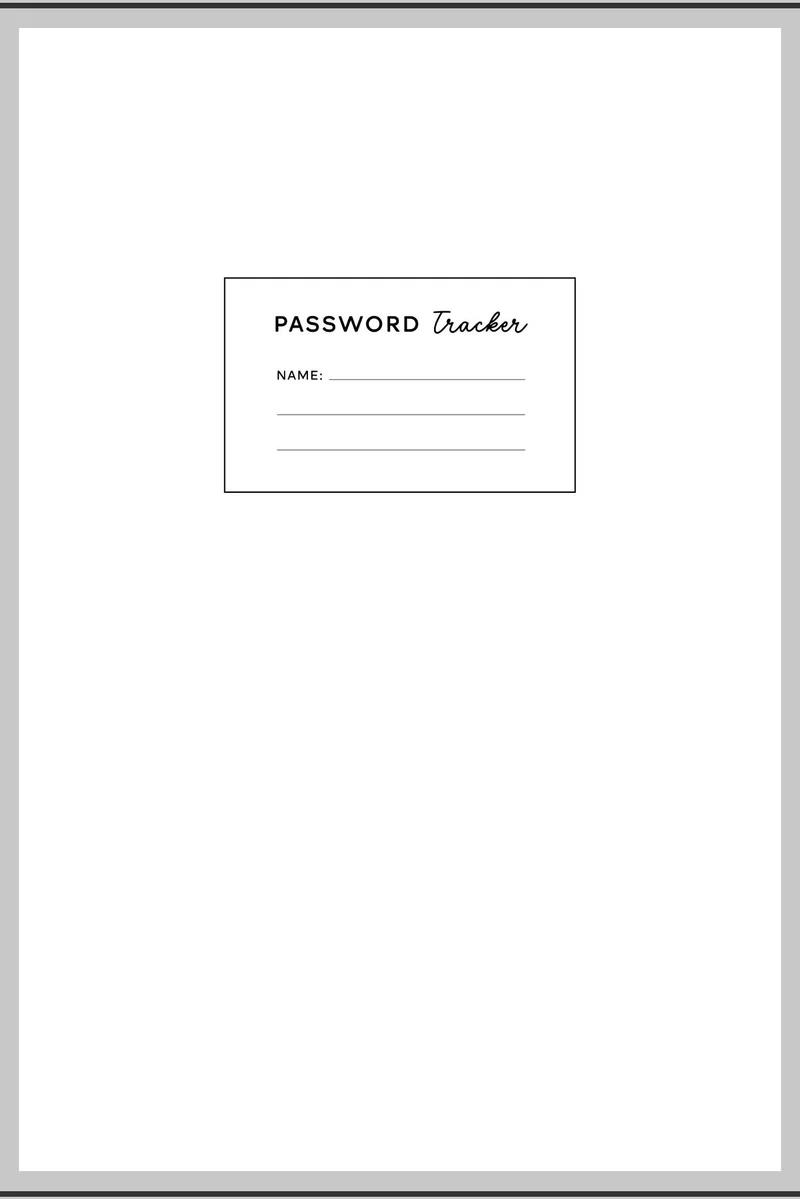 Free! KDP Interior Password Tracker | 6x9 Inches | Printable Logbook with Graphics